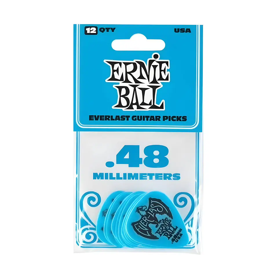 Pack Uñetas Guitarra Ernie Ball Everlast Picks P09181 Blue 12u. 0,48mm 2