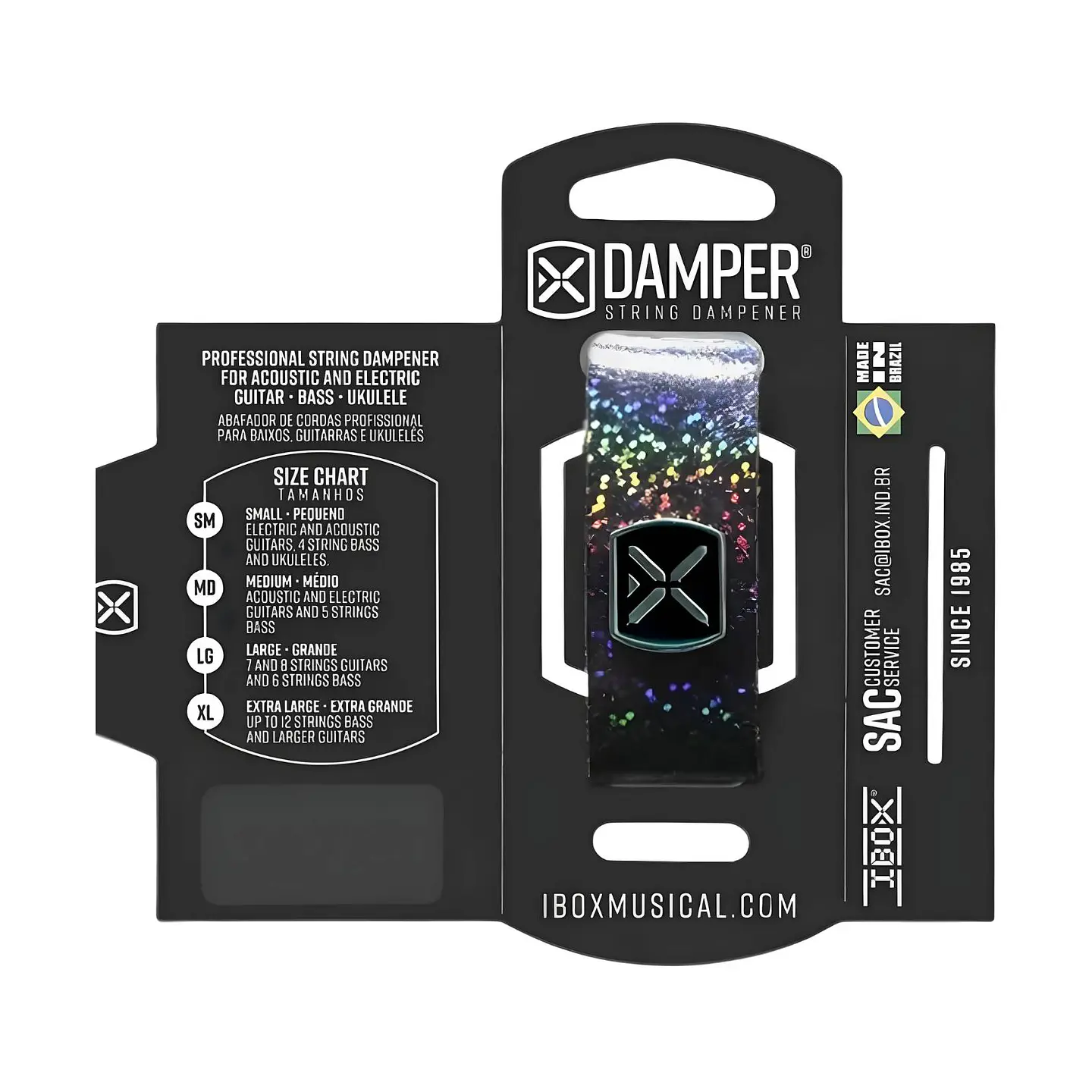 Damper Cuerdas Guitarra y Bajo IBOX Hologram Medium Blue DHMD03 1