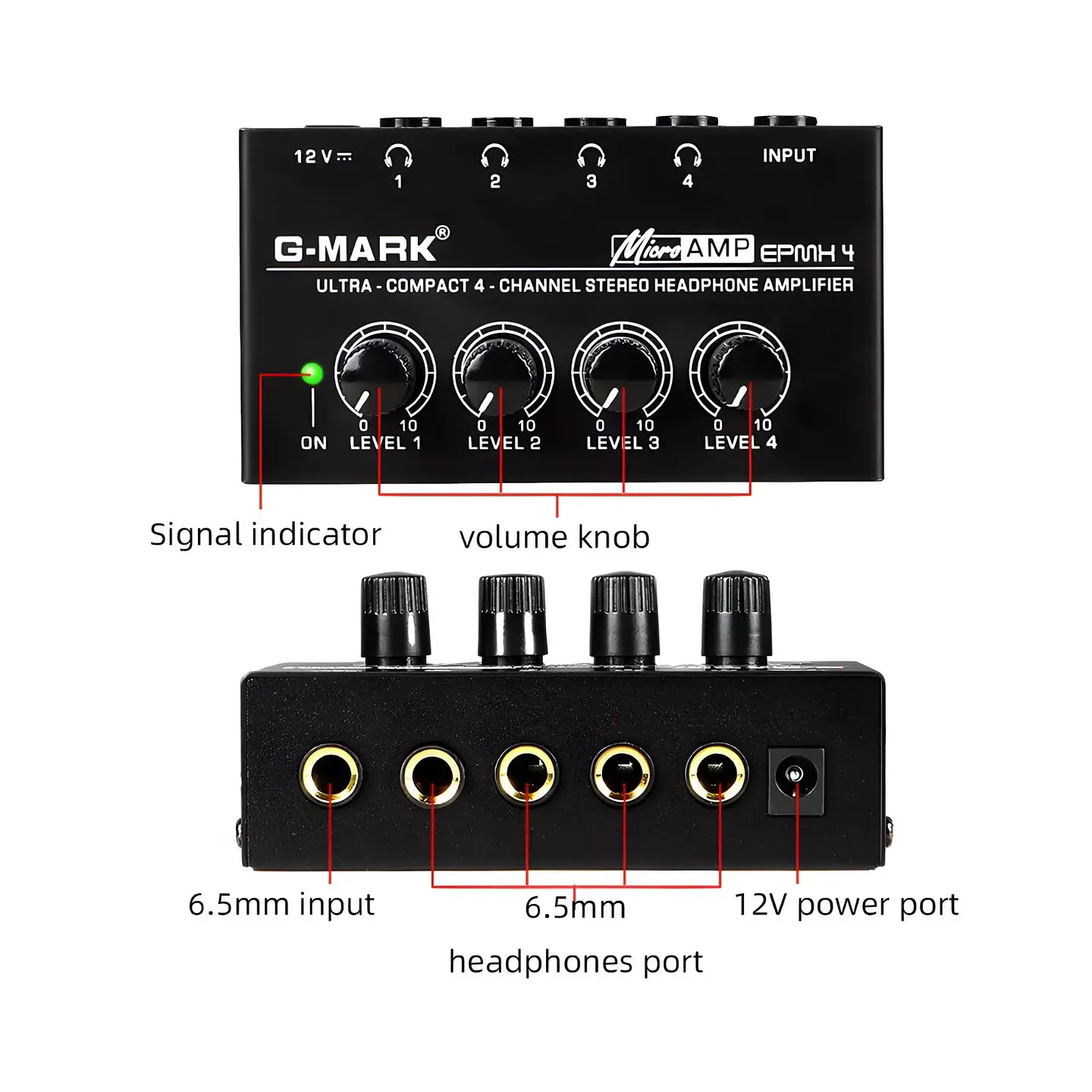 Microamplificador de Auriculares G-Mark Tipo Mixer EPMH4 HA400 3