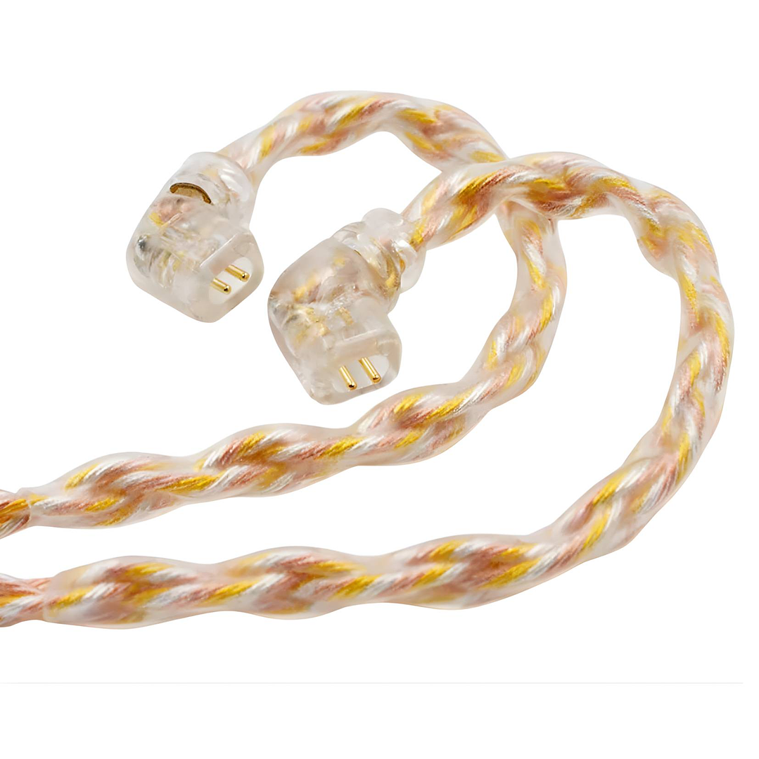 Cable Trenzado Repuesto In Ears KZ T1 8 Núcleos Gold-Silver Conector QDC Pin Tipo C 2