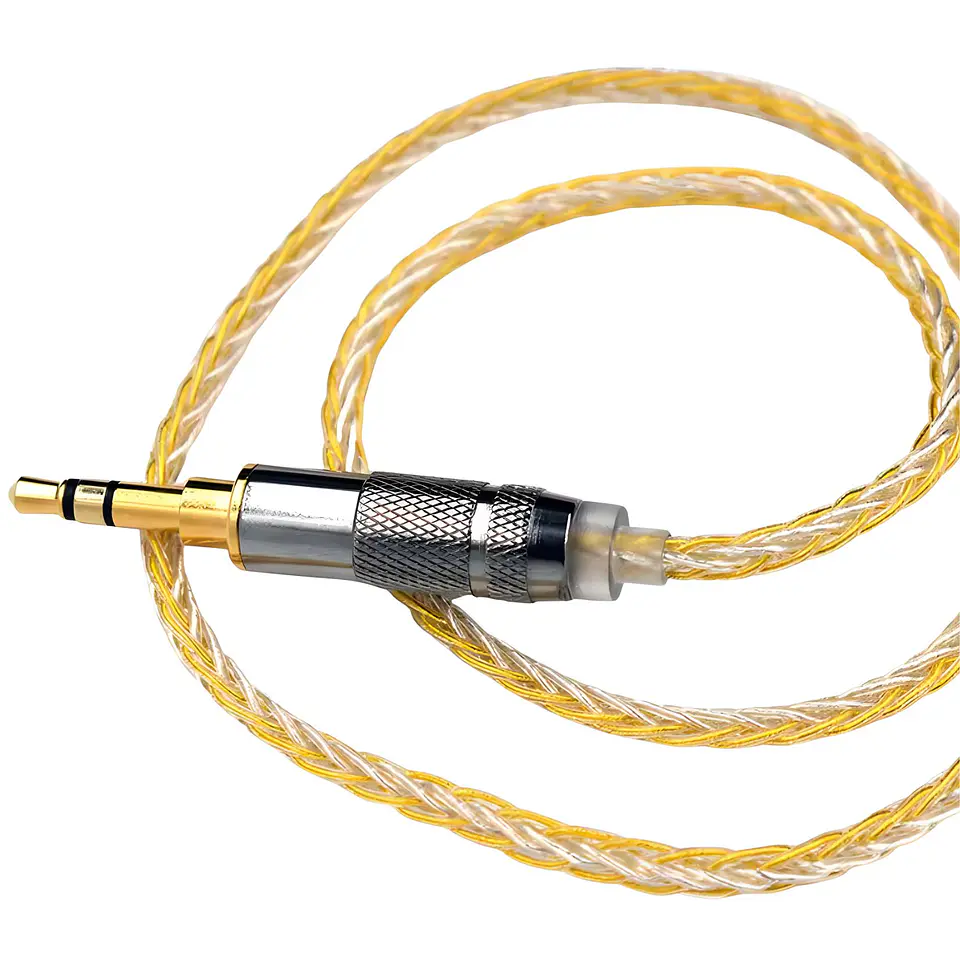 Cable Trenzado Repuesto In Ears KZ T1 8 Núcleos Gold-Silver Conector QDC Pin Tipo C 3