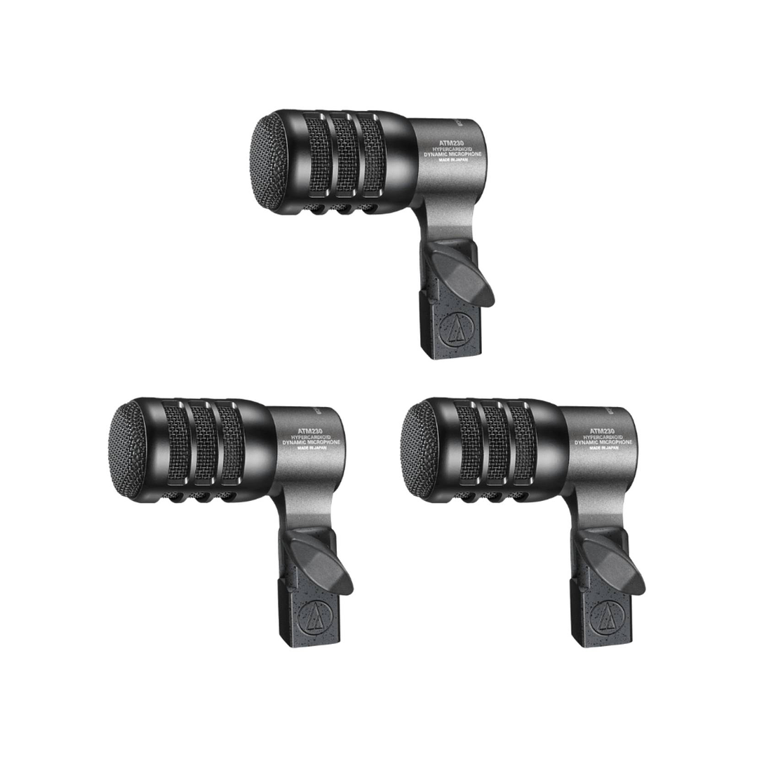 Kit 3 Micrófonos Hipercardioides Dinámicos para Toms Audio-Technica ATM230PK 1