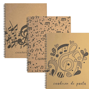 Cuaderno de Música Ecológico Zamor Pauta Entera Tapa Dura 12 Sistemas