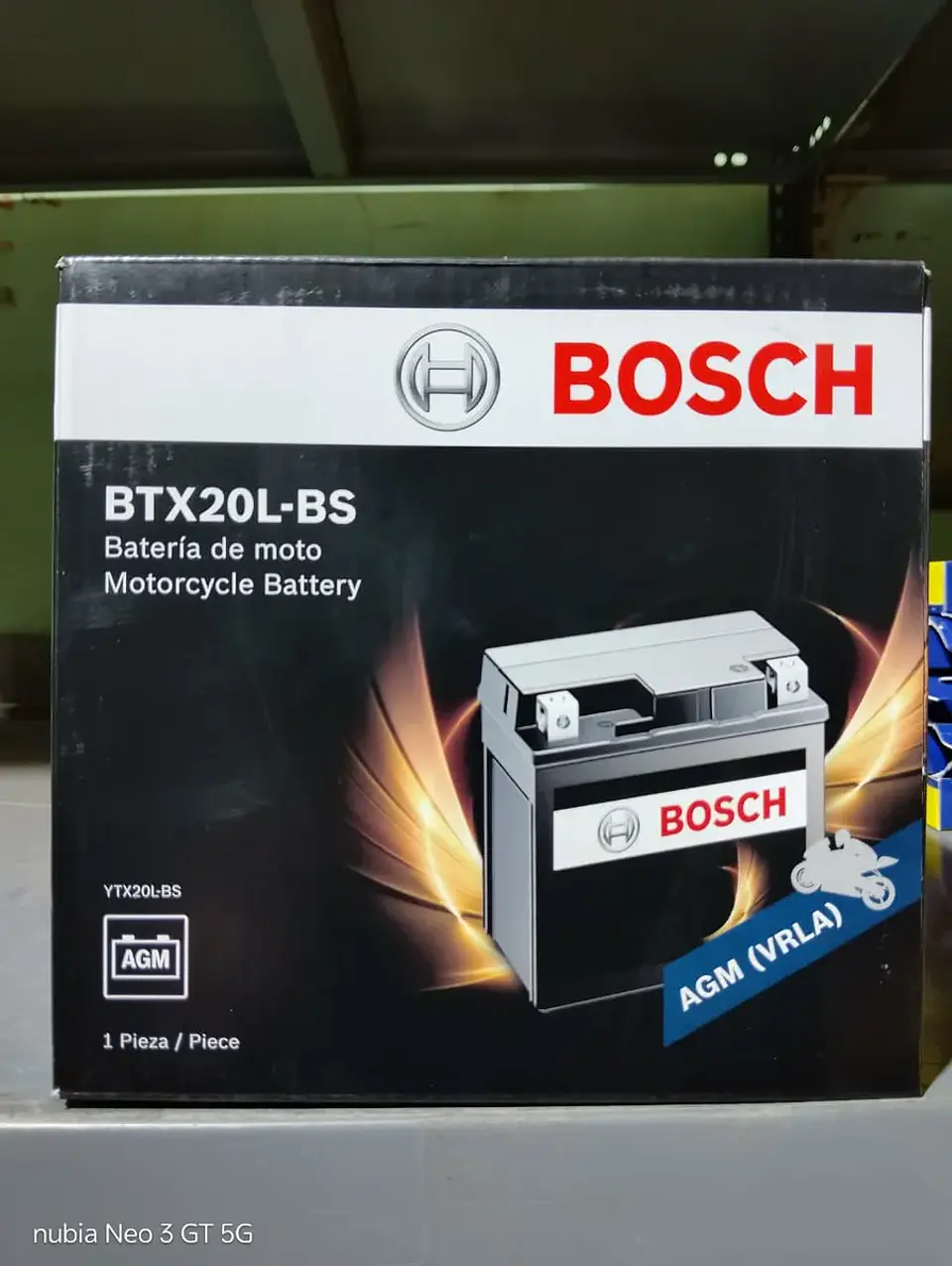 Batería Bosch BTX20L-BS AGM para moto 3