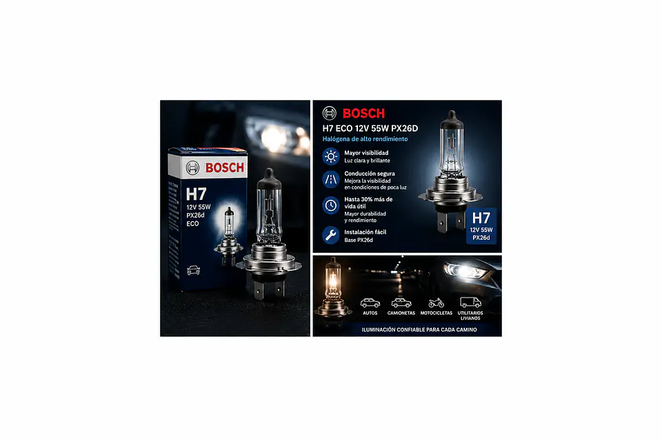 Ampolleta Bosch H7 Eco 12V 55W PX26D 1