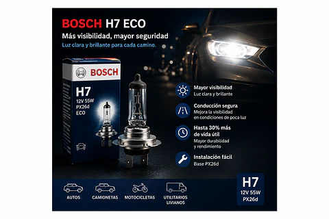 Ampolleta Bosch H7 Eco 12V 55W PX26D