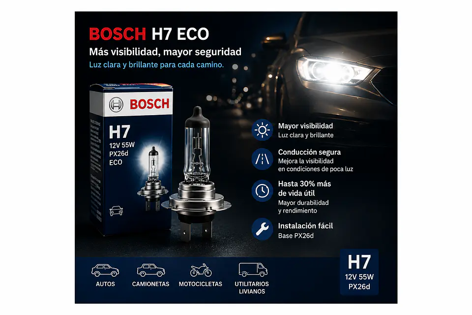 Ampolleta Bosch H7 Eco 12V 55W PX26D 2