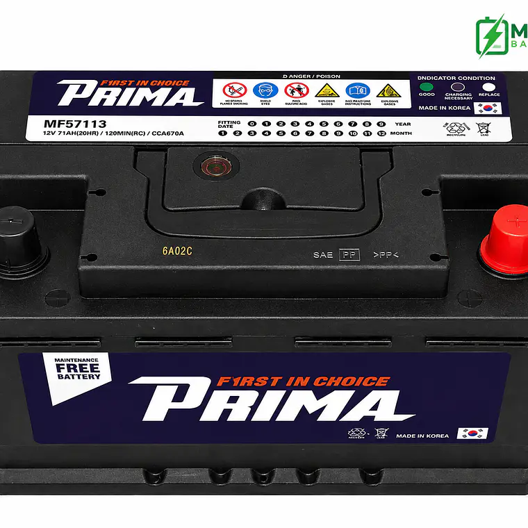 Bateria 12 Volt 71 Ah 670cca 57113 Positivo Derecho Corea 3