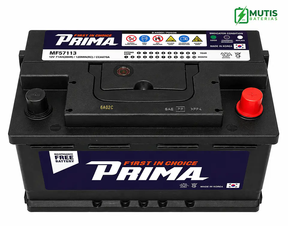 Bateria 12 Volt 71 Ah 670cca 57113 Positivo Derecho Corea 3