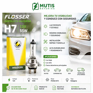 Ampolleta Halógena Flosser H7 12V 55W