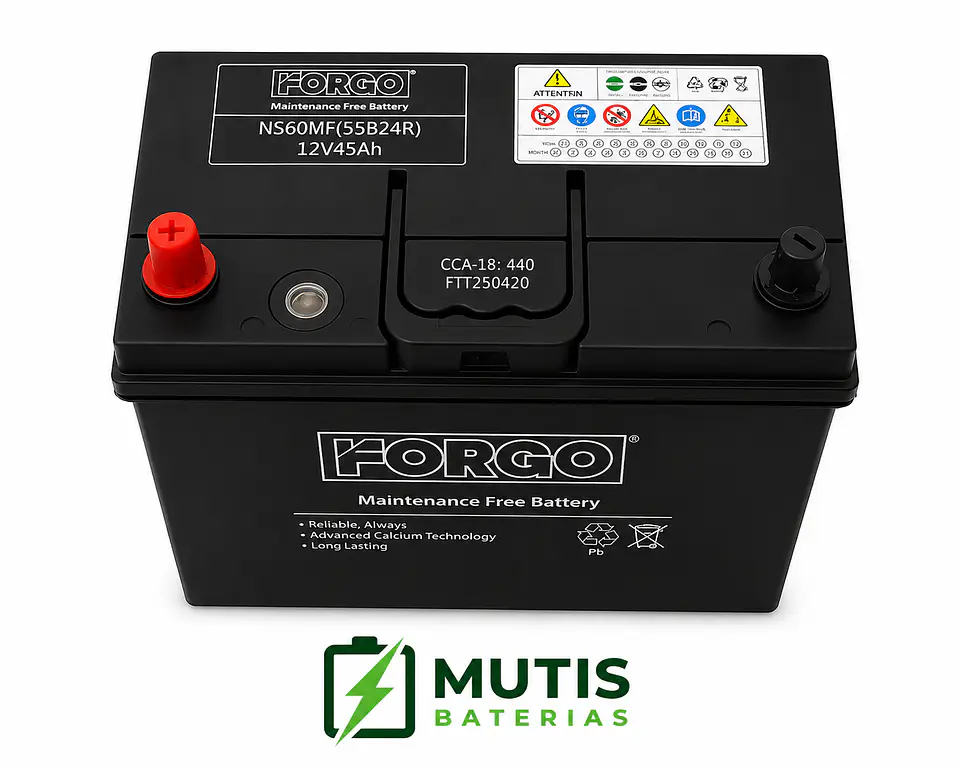 Bateria 12v 45ah 440cca 55b24r Positivo Izquierdo Forgo 3
