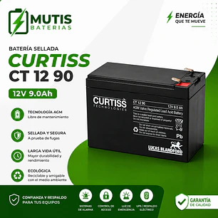 Batería Ciclo Profundo Gel 12v 9ah Curtiss Ct1290