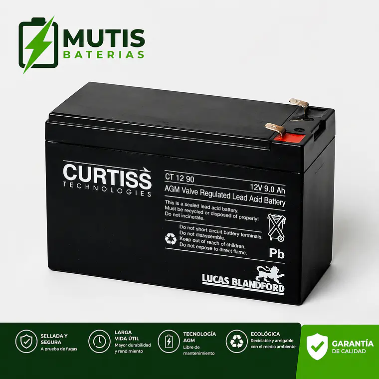 Batería Ciclo Profundo Gel 12v 9ah Curtiss Ct1290 2