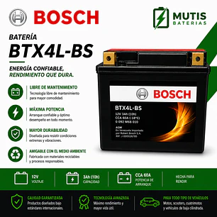 Batería Bosch BTX4L-BS - YTX4L-BS