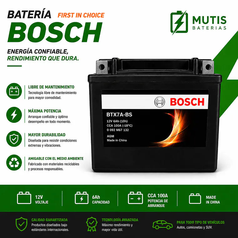Bateria Moto Bosch Btx7a-bs (ytx7a-bs) 1