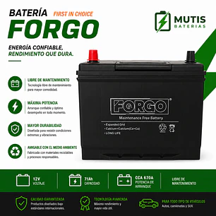 Bateria 12v 90ah 650cca 105d31r Positivo Izquierdo Forgo