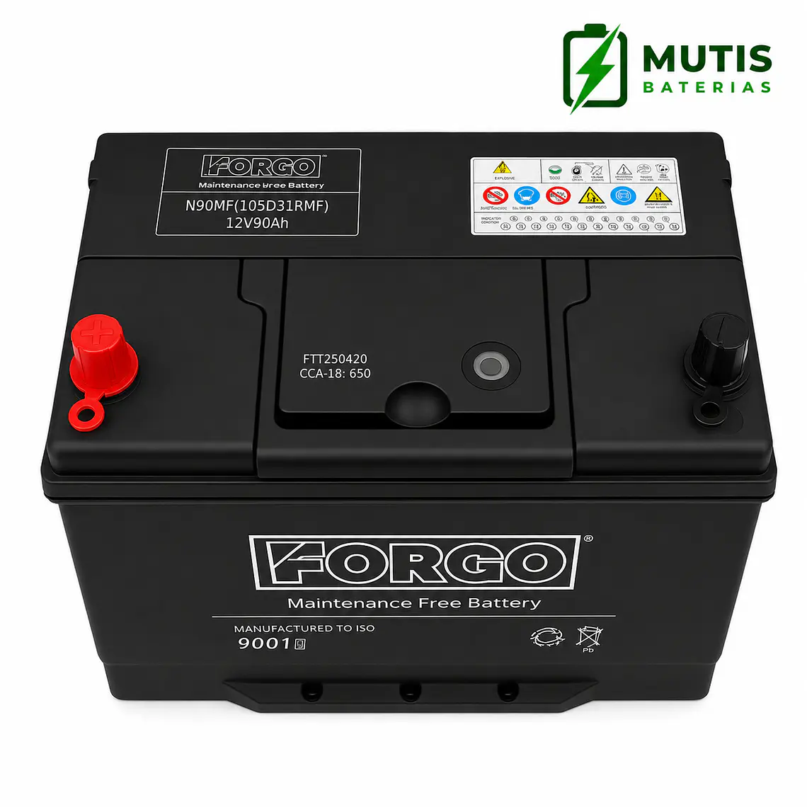 Bateria 12v 90ah 650cca 105d31r Positivo Izquierdo Forgo 3