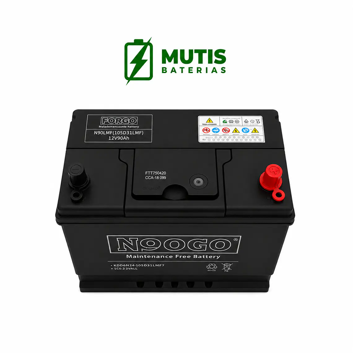 Batería 12v 90ah 650cca 105d31l Positivo Derecho 2
