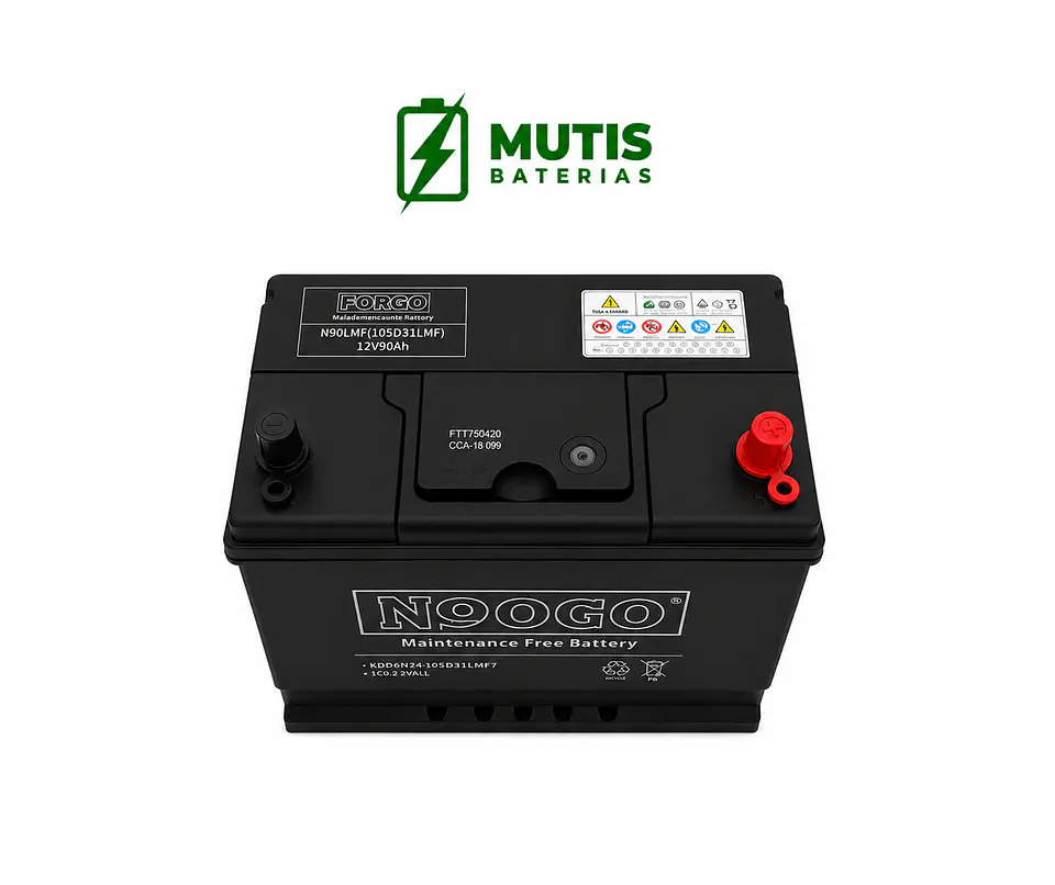 Batería 12v 90ah 650cca 105d31l Positivo Derecho 2