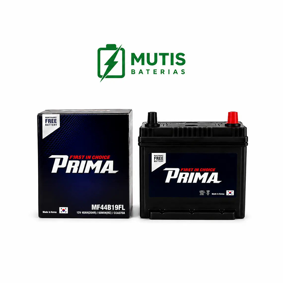 Bateria 12 Volt 40ah 370cca 40b19l Positivo Derecho Corea 2