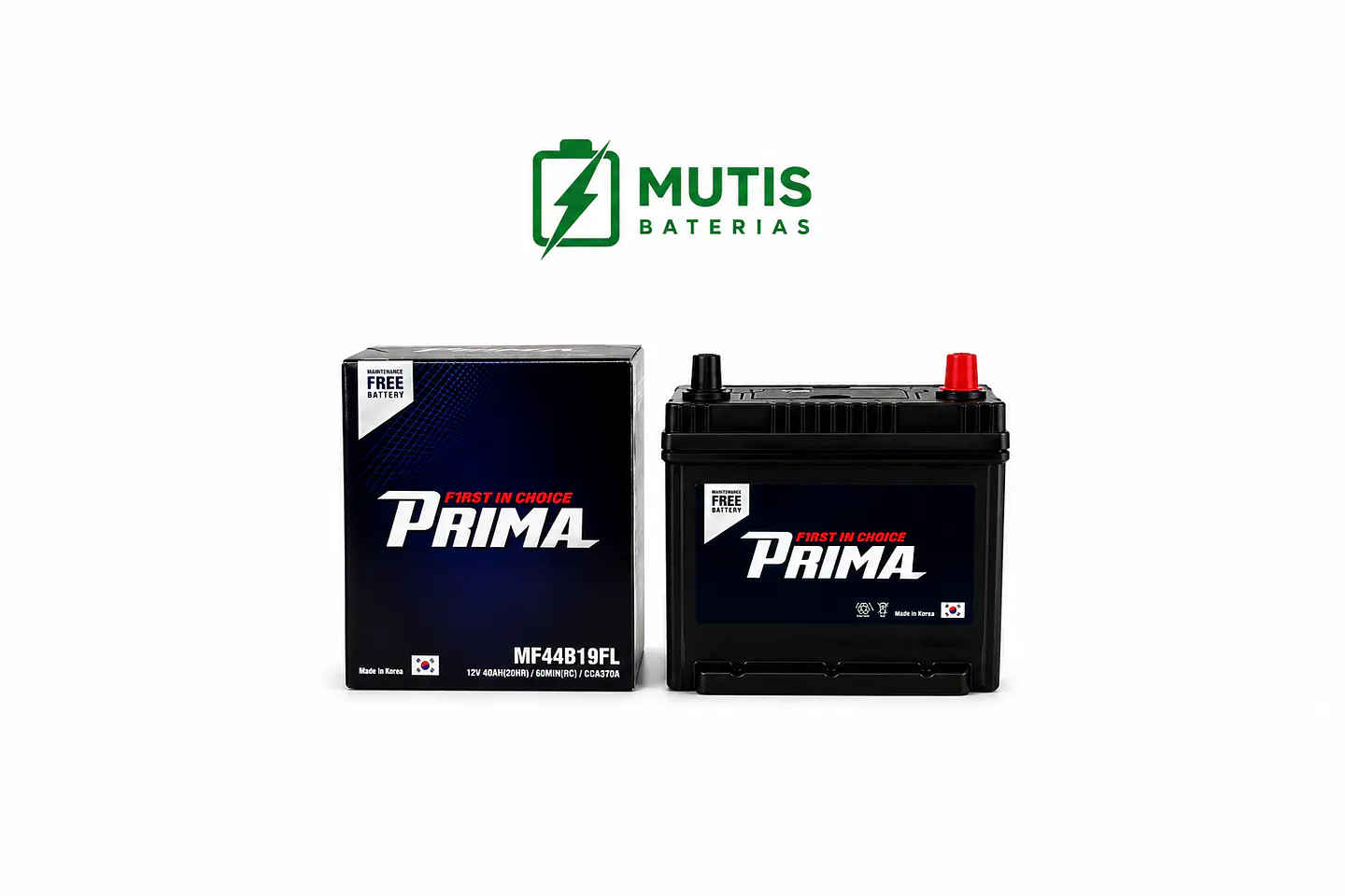 Bateria 12 Volt 40ah 370cca 40b19l Positivo Derecho Corea 2