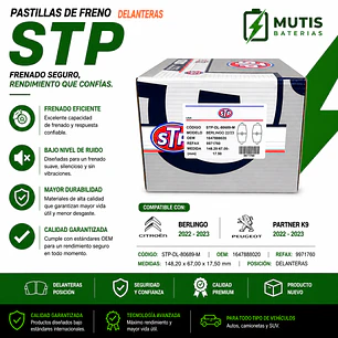 Pastillas De Freno Delanteras Citroen Berlingo 2022-2023