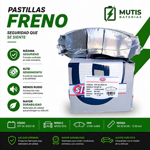 Pastillas De Freno Delantera Nissan Np300 2015-2020