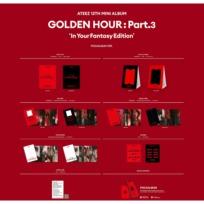 ATEEZ - GOLDEN HOUR PT3: In Your Fantasy Edition (POCA ALBUM ) - BLACK  2