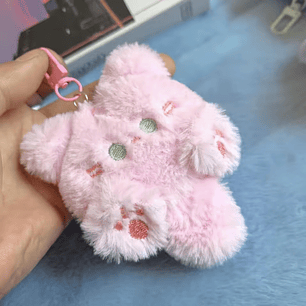Llavero peluche gatito rosado 