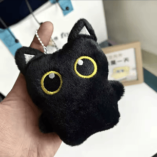 Llavero peluche gatito negro