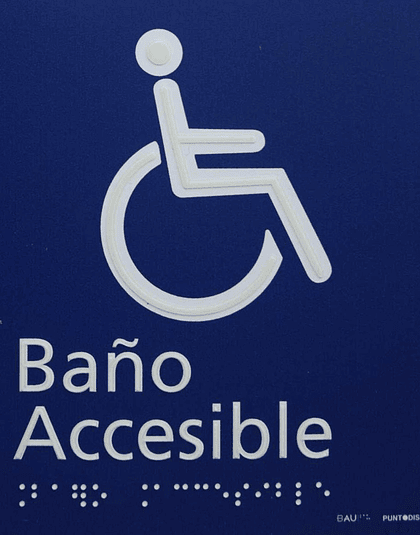 Señalética Baño Accesible Estándar - Sobrerelieve + Braille