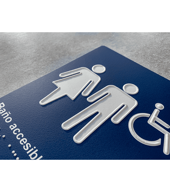 Señalética Baño Accesible Estándar - Sobrerelieve + Braille (Consultar Precio)