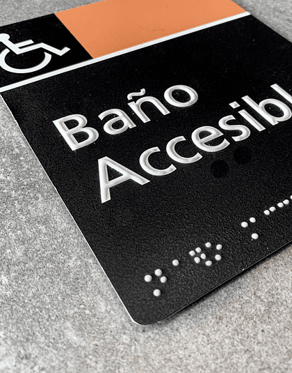 Señalética Baño Accesible en Sobrerelieve + Braille (A PEDIDO - CONSULTAR PRECIO))