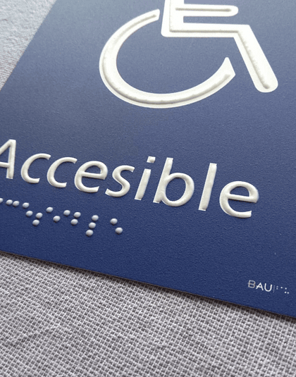 Señalética Baño Accesible Estándar - Sobrerelieve + Braille (Consultar Precio)