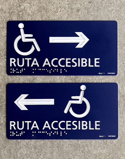 Señalética Ruta Accesible - Braille + Altorrelieve (Consultar Precio)