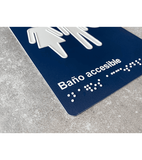 Señalética Baño Accesible en Sobrerelieve + Braille (A PEDIDO - CONSULTAR PRECIO))