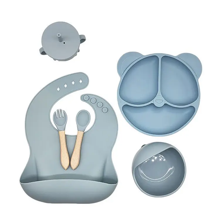 Set de Platos y Cubiertos de Silicona Bawui 3