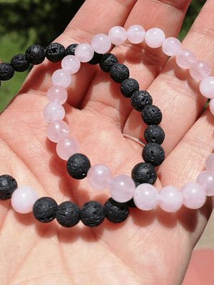 Pack cuarzo rosa y piedra volcánica 