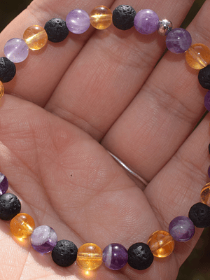 Amatista, piedra volcánica y citrino