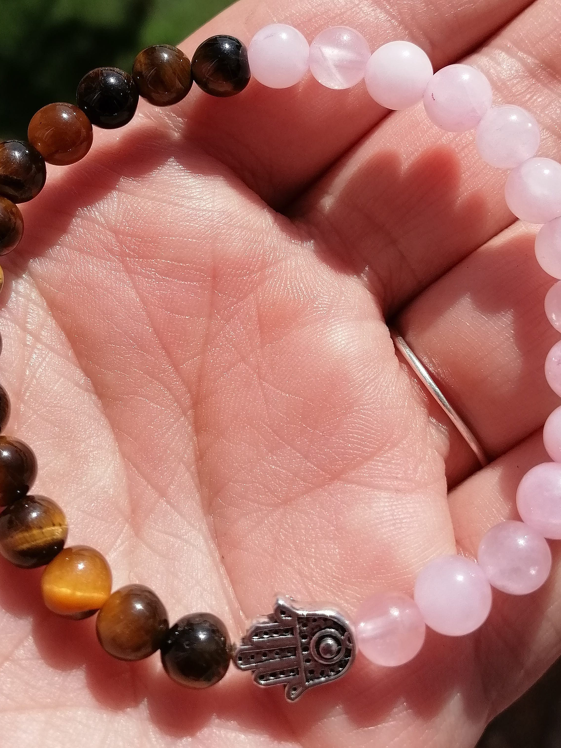 Ojo de tigre y cuarzo rosa 1