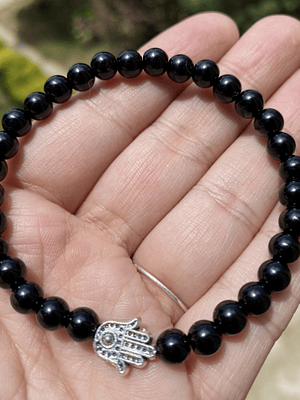 Ónix negro y mano de Fátima 