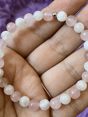 Piedra luna y cuarzo rosa