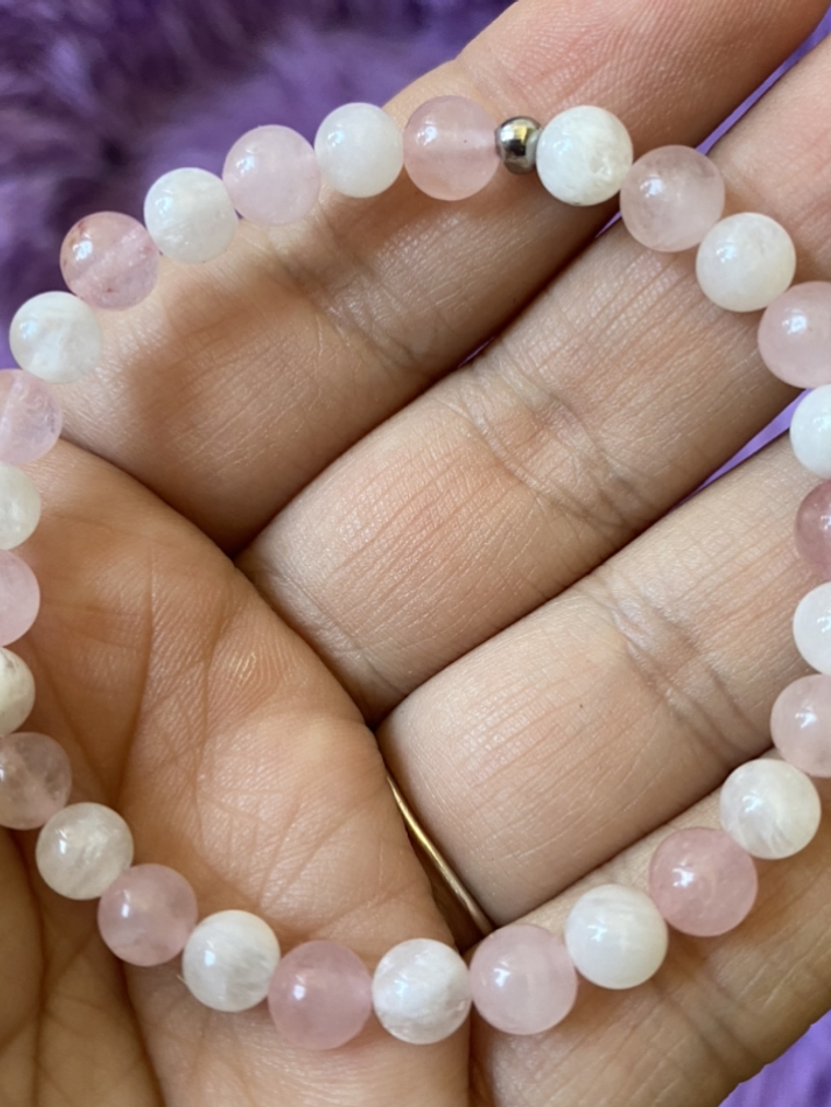Piedra luna y cuarzo rosa 1