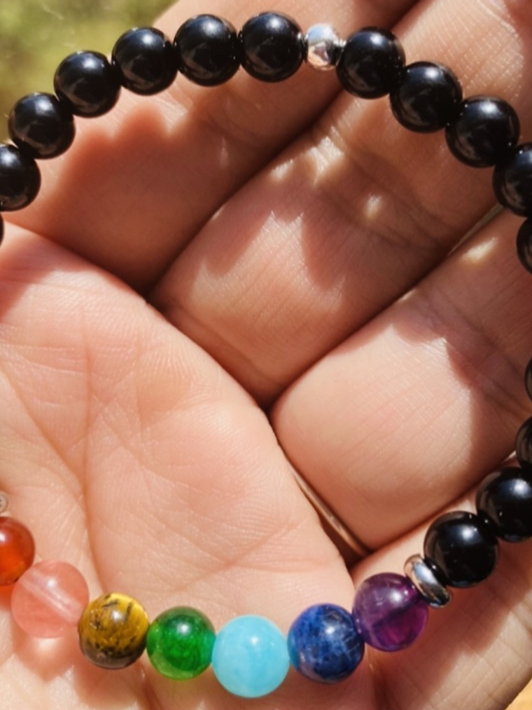 Pulsera 7 chakras obsidiana  1