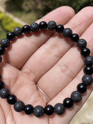 Ónix negro y piedra volcánica 