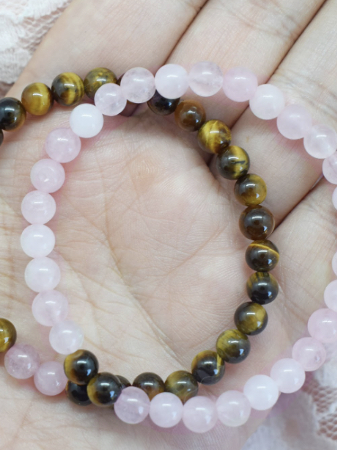 Ojo de tigre y cuarzo rosa  1