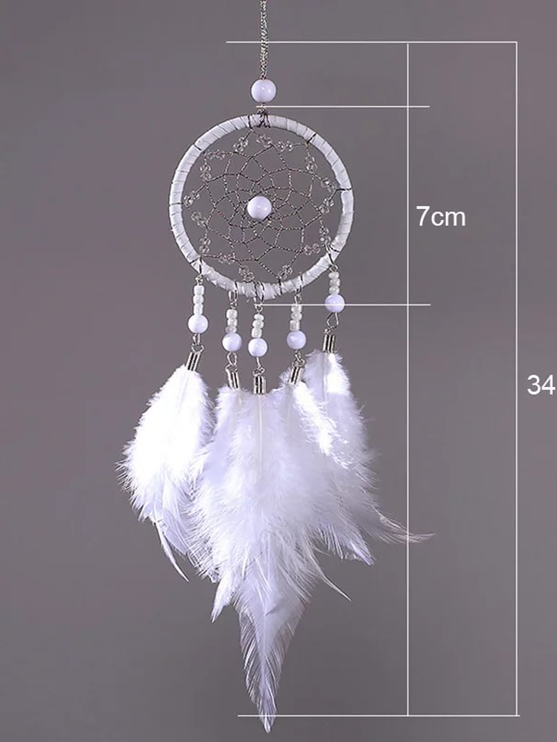 Atrapasueños plumas y mostacillas  3