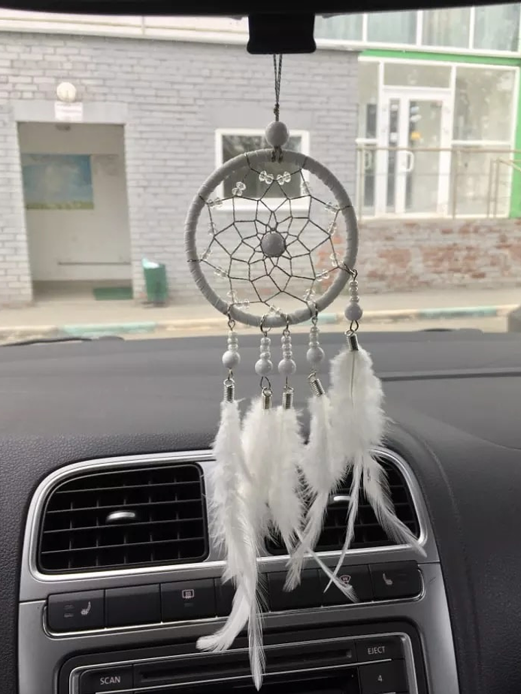 Atrapasueños plumas y mostacillas  2