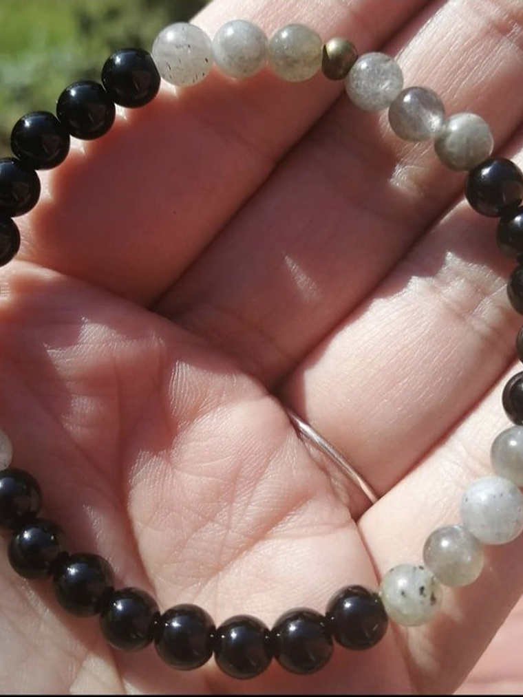 Obsidiana y labradorita  1