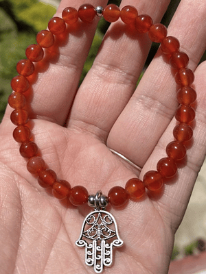 Pulsera ágata roja (cornalina) mano de Fátima 
